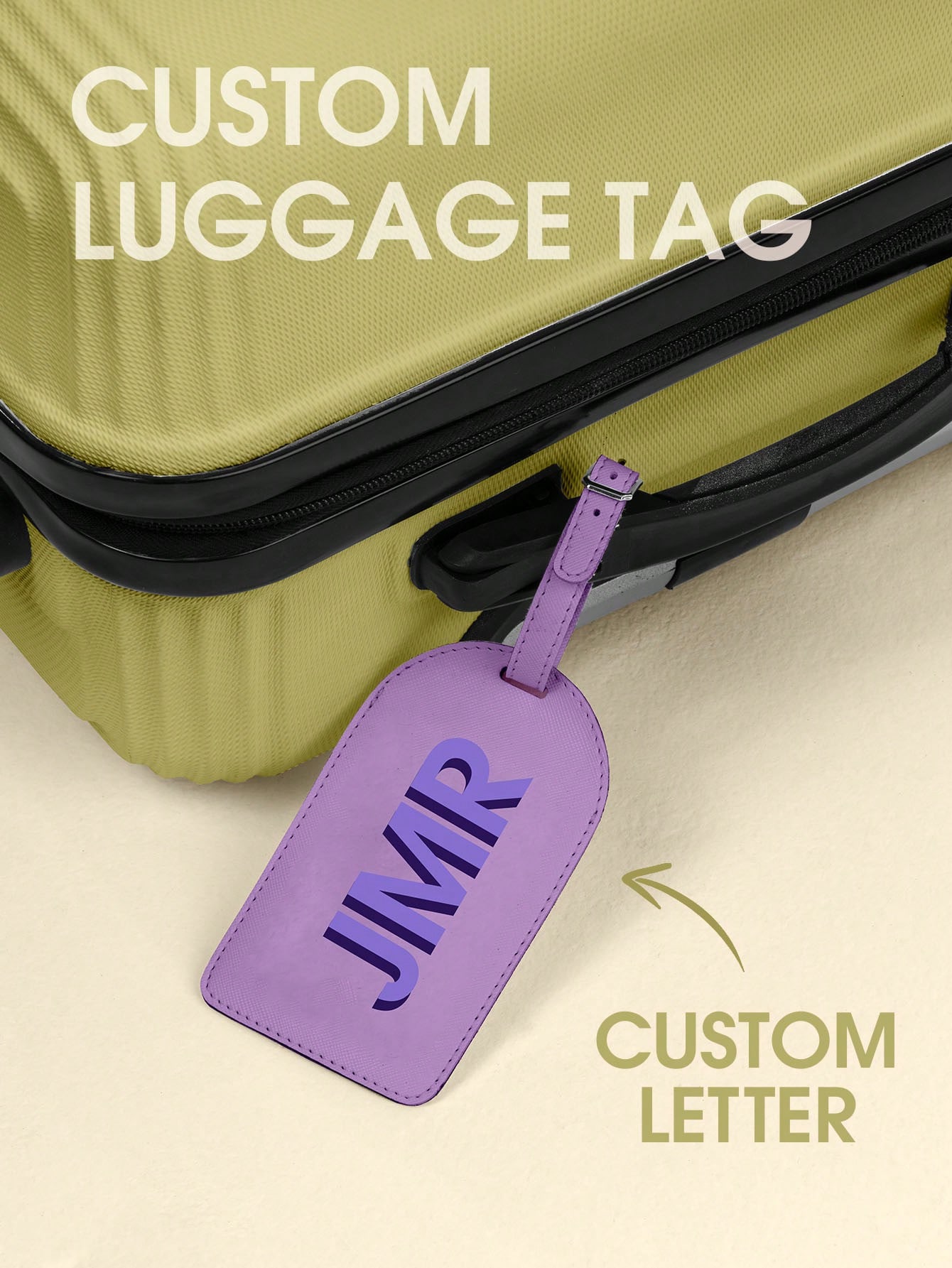 Travel Accessories For Women - Personalized Initial Luggage Tag Custom Letter