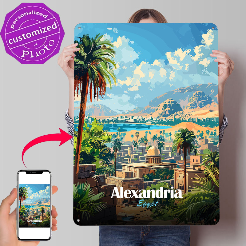 Travel Accessories Egypt - Alexandria Egypt Travel Poster Retro 3D