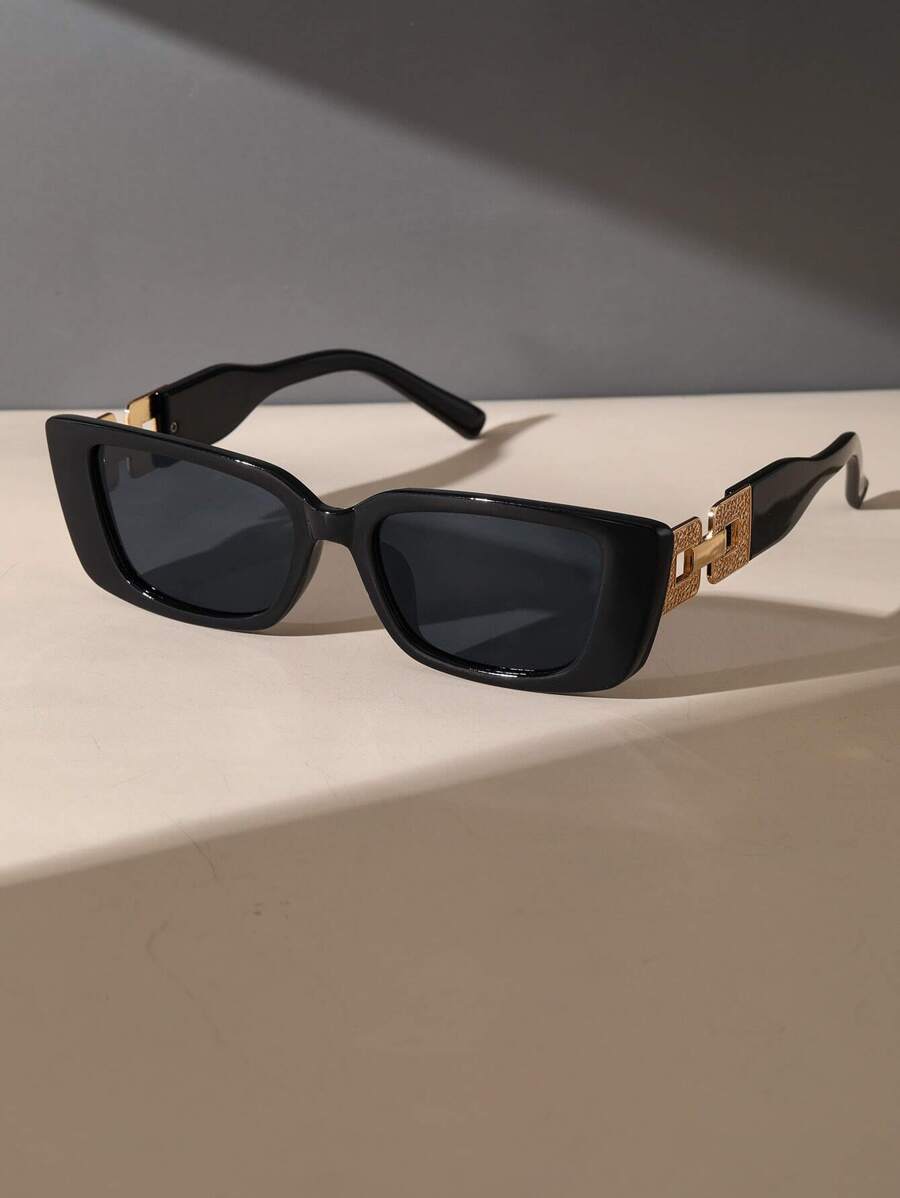 Travel Accessories For Women - 1pair Vintage Plastic Frame Geometric Eyeglasses