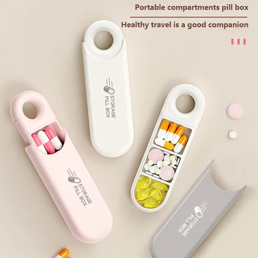 First Aid Travel Kit - Portable Colorful 3 Spaces Medicine Case