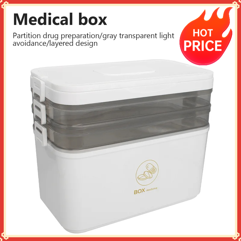 First Aid Travel Kit - Portable Medicine Box Large Capacity Home