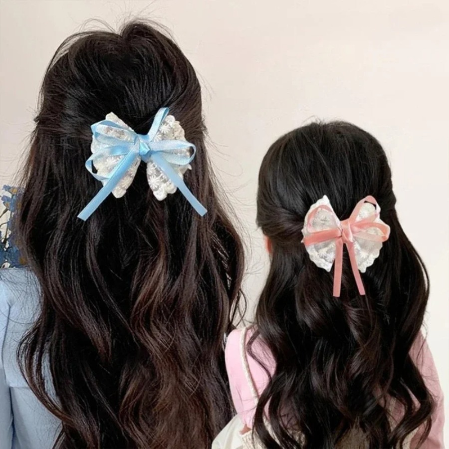 2pcs/set Cute Lace Bow Hair Cl - Travel Accessories With Kids review and price
