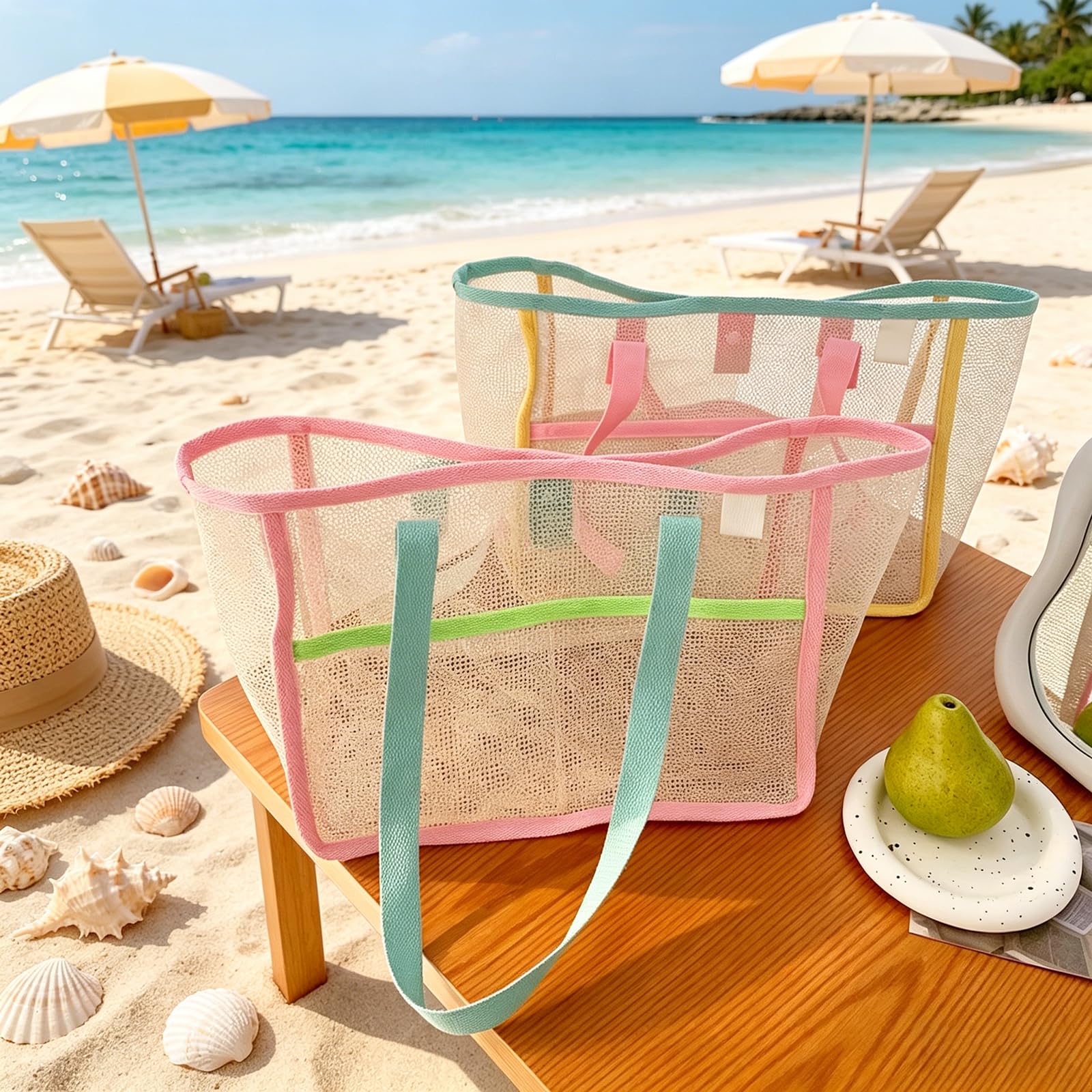 Beach Bags for Women Colorful  - Travel Accessories review and price